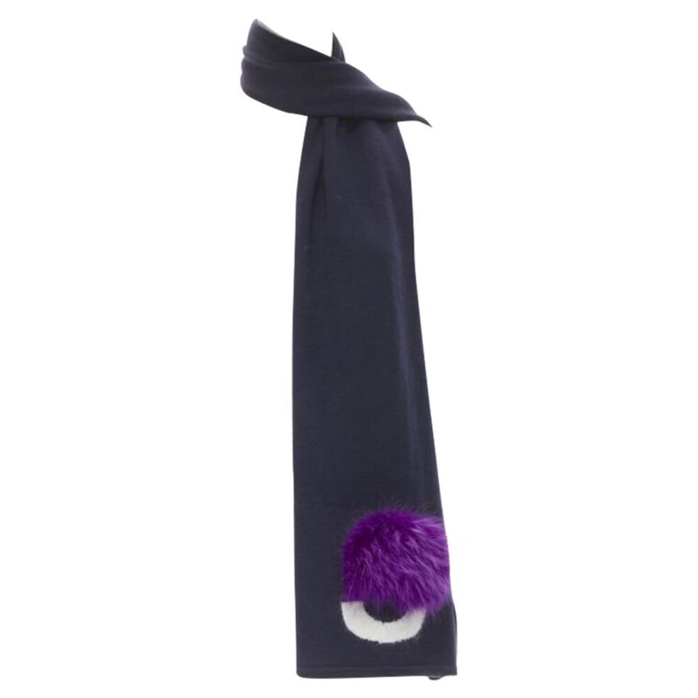 Fendi Wool Fur Trimmed Scarf
